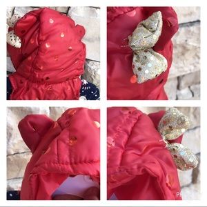 NWOT Nannette Red Polka Dot Puffer Vest Hoodie 12M